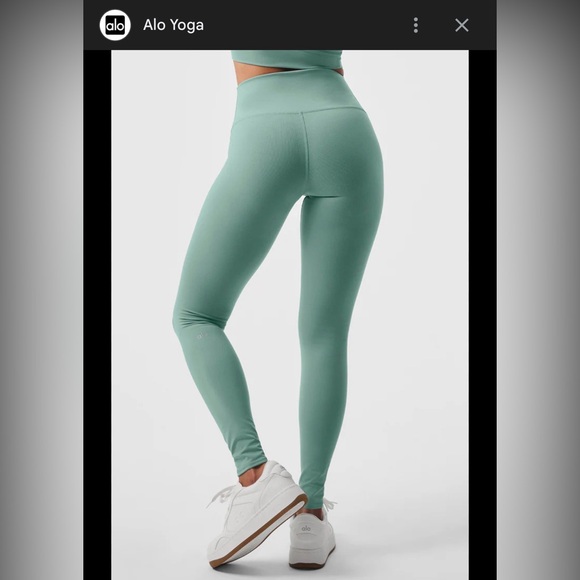 Alo Yoga Airbrush 7/8 High-Waist Leggings Botanical Green Size Medium NWOT - Picture 2 of 8